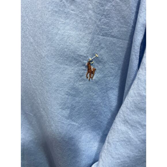 Ralph Lauren Chambray Oxford Mens Button Down Shirt Light Blue Size 4XB - Picture 5 of 10